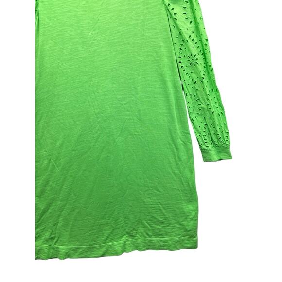 Lilly Pulitzer Jasona Dress Sz. XL Green Eyelet Sleeve Beachy - Picture 3 of 15